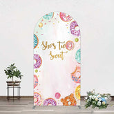Lofaris Two Sweet Donut Pink Girl Birthday Arch Backdrop
